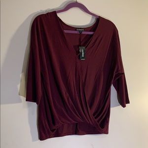 Strappy Deep V Surplice Tee from Express